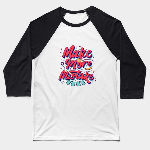 Make More Mistakes: Vibrant Summer Vibes with Sunglasses Baseball T-Shirt by A Floral Letter Capital letter A | Monogram, Sticker